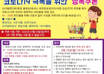 재외동포재단 후원 40.50대 코로나19 극복을 위한 행복쿠폰 ‘20일 오후 4시까지 신청받아’
