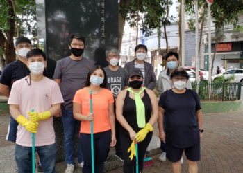 재브라질대한체육회, 가맹단체와 함께 브라스 한국공원 청소봉사 실시
