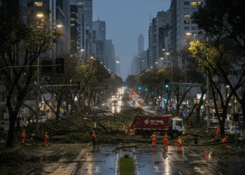 상파울루, 시속 100km 돌풍 강타…50만 가구 정전·도시 기능 마비